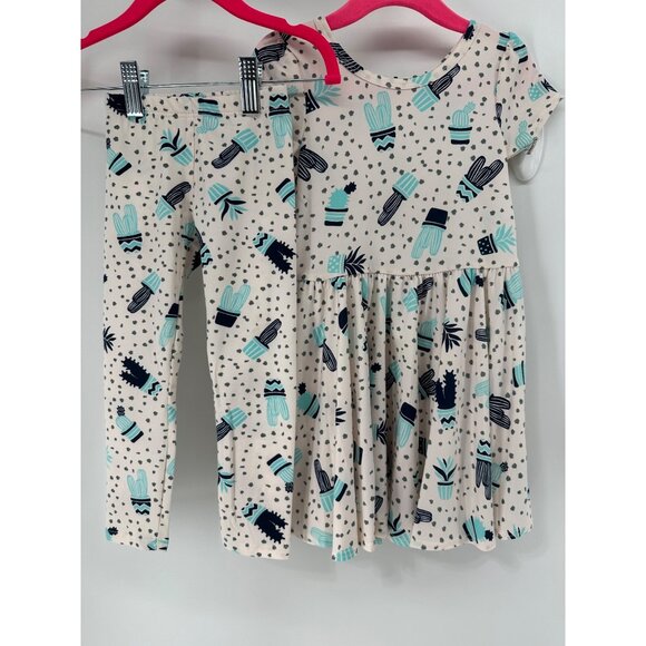 Dot Dot Smile Other - Dotdotsmile Girls Dress and Leggings Size 2T 2pc Set Blue Cactus Print NWT